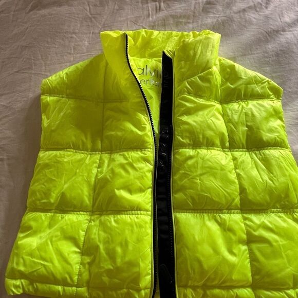 Calvin Klein Neon Yellow Puffer Vest - Picture 8 of 9